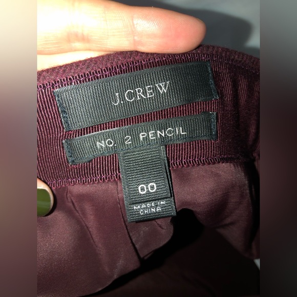 J Crew Number 2 Pencil Skirt Maroon Double-Serge Wool - Picture 6 of 8